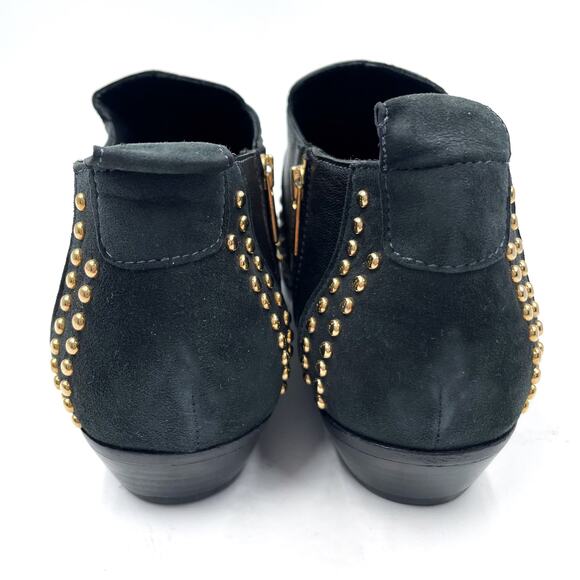 Anine Bing Low Charlie Boots Black Suede Gold Studded Ankle Flat Sz 36 / 6 US - Picture 10 of 15